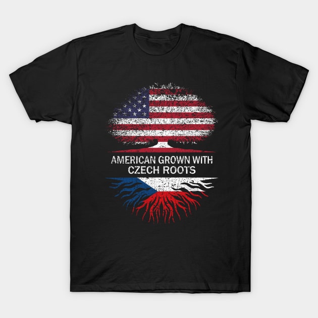 American Grown with Czech Roots USA Flag T-Shirt by silvercoin